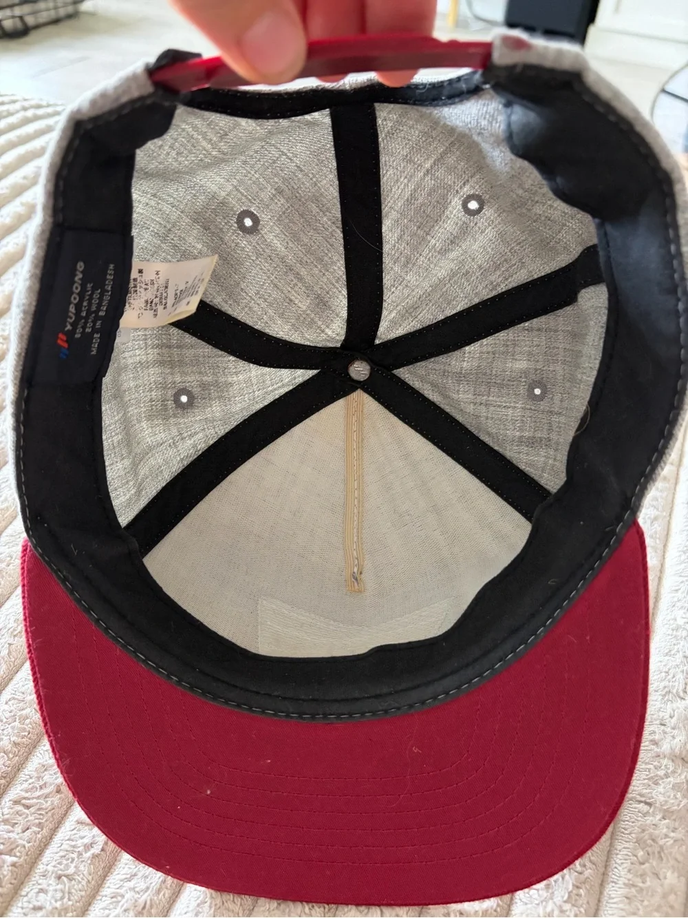 Vans Two-Tone Snapback Hat in Gray and Red